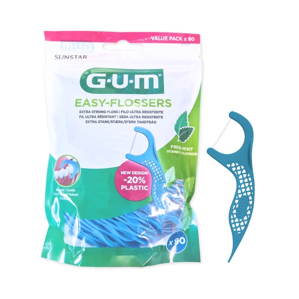 GUM EASY FLOSSERS Zahnseidesticks, gewachst, mint 90 St