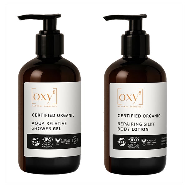 OXY8 NATURKOSMETIK KÖRPERPFLEGE SET: Duschgel & Body Lotion 500 ml