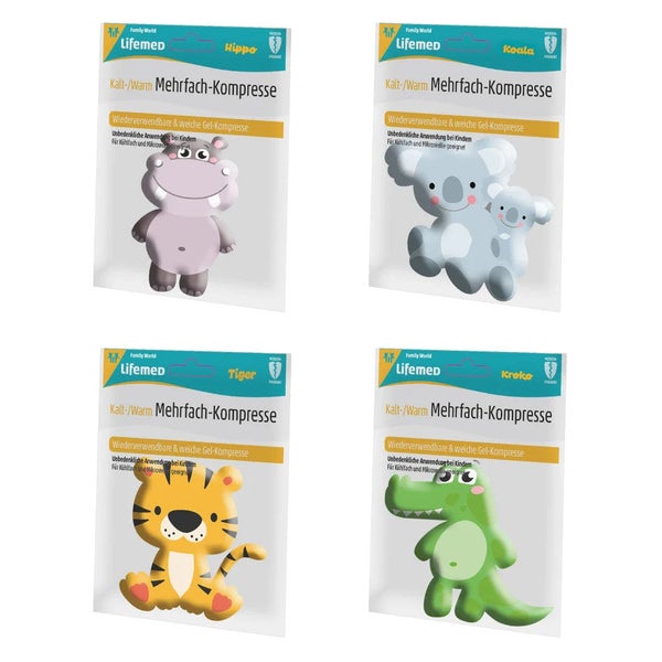 Lifemed Kalt- & Warm-Kompressen 14,5 cm x 12,5 cm für Kinder, sortiert 200 St