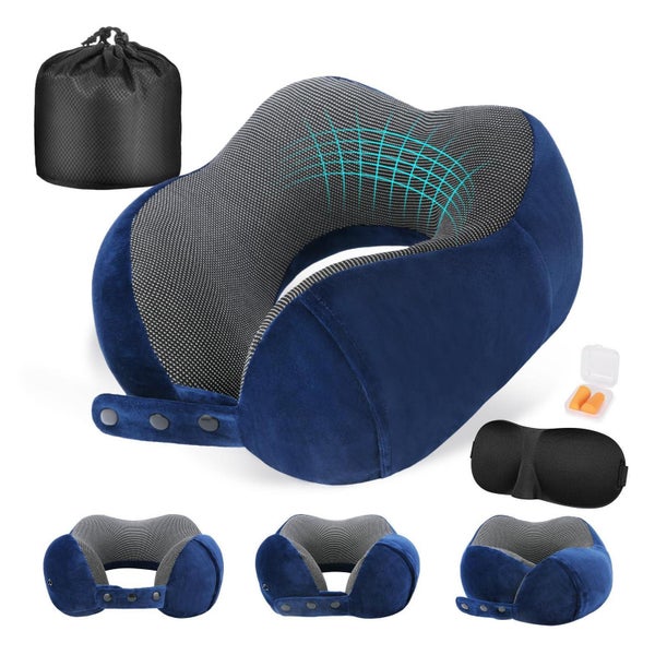 Nackenkissen Memory Foam Reisekissen verstellbar 1 St