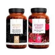 Leidenschaft-Paket: Roter Maca für die Frau & Maca für den Mann in einem veganen Bundle - FRAUENFEUER & HELDENKRAFT - NATURTREU® 101.6 g