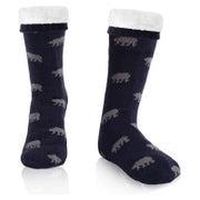 Wintersocken Herren Thermo Antirutschsohle Innenfrottee Bär 1 St