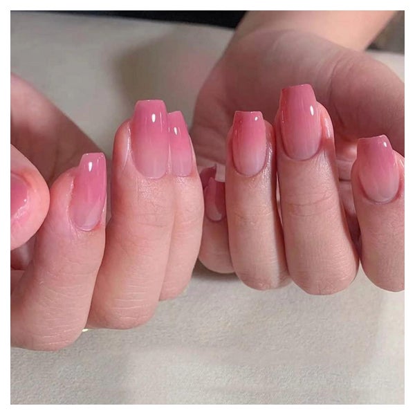 Künstliche Nägel 24 Rosa Ombre Ballerina Kurz Rosa 1 ml (1er 1 St