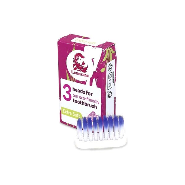 Lamazuna Organic Ersatzköpfe für Wechselzahnbürste Klick It Extra Weich / Extra Soft - 3 Stück 3 St