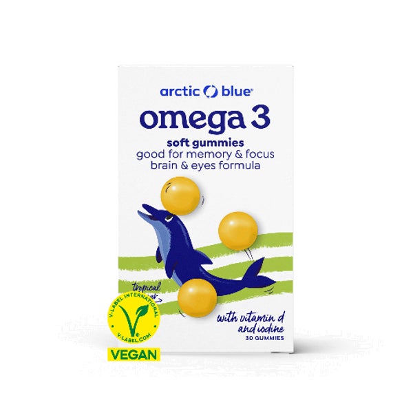Arctic Blue Vegane Omega-3-Gummis DHA Vitamin D3 und Jod 30 St