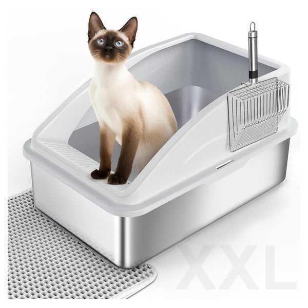 Katzenklo Edelstahl 42L XXL Extra großes Fassungsvermögen Si 1 St