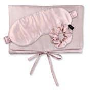TRAVEL SET BEAUTY M Tasche, Schlafmaske & Scrunchie M aus Seide