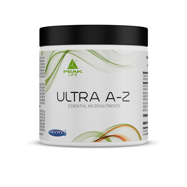 PEAK Ultra A-Z - 120 Kapseln I 30 Portionen I Multivitamin I 14 Vitamine I 11 Mineralstoffe und Spurenelemente I mit MGCPQQ I Coenzym Q10 I Bor I hohe Bioverfügbarkeit I verbesserte Formel 114 g