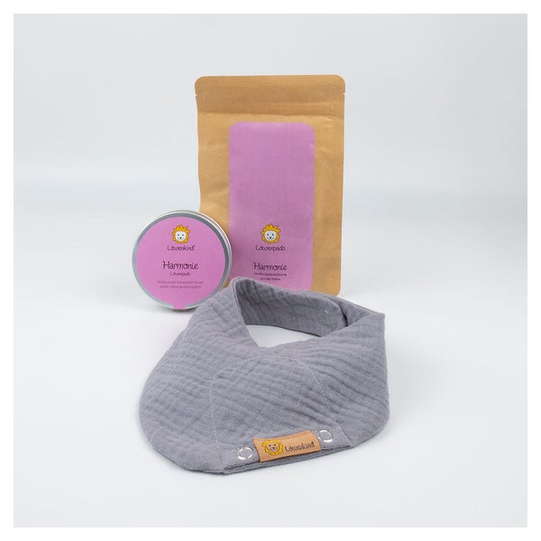 Harmonie-Set "Grau" | Kräuterpads & Halstuch 15 St