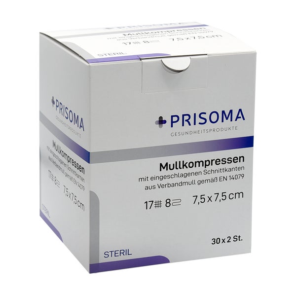 Mullkompressen Prisoma 7,5x7,5 cm steril 30X2 St