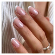 24 Stück Glitzer Nude Rosa Kurze Ovale Künstliche Nägel für 1 St