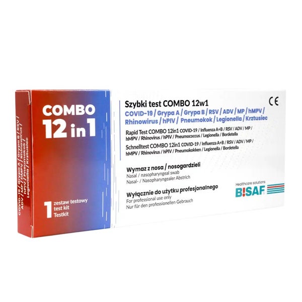 BISAF 12in1 Test COVID‑19, Influenza, RSV, ADV, hMPV, RhV, hPIV, MP, LP, Pneumokokken, Keuchhusten 3 St