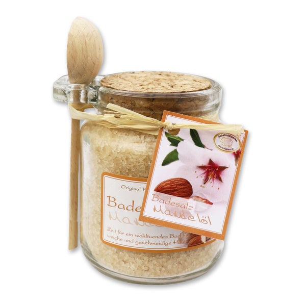 Florex Badesalz Mandelöl Glas mit Holzlöffel 300 g