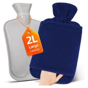 MUPAS Wärmflasche 2L Vliesbezug Auslaufsicher Känguru Tasche 1 St