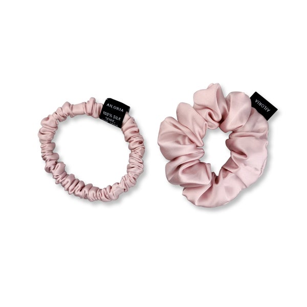 DOUX Set Scrunchies S und M aus Seide 2 St