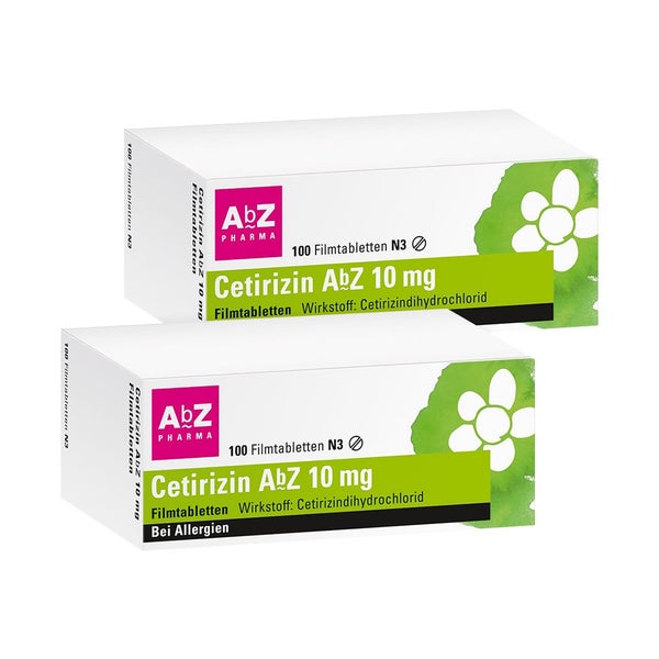 Cetirizin AbZ 10 mg Allergietabletten Doppelpack 2X100 St
