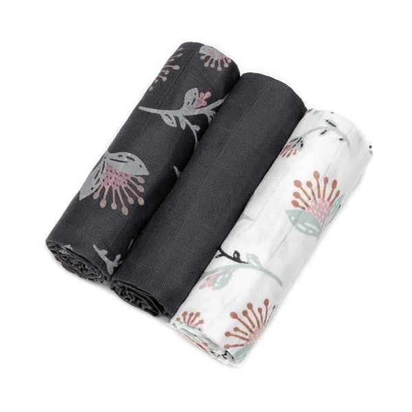 T-TOMI Mullwindeln HIGH QUALITY Floral 3 St