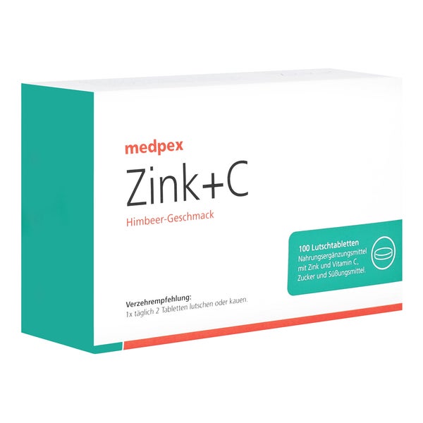 medpex Zink+C Himbeer 100 St