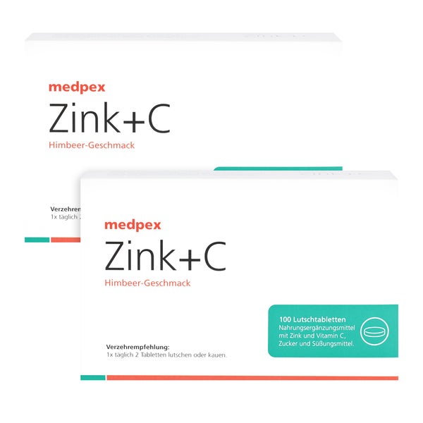 medpex Zink+C Himbeer Duo 2X100 St
