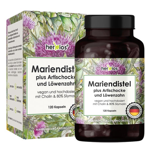 HERBIOS Mariendistel Artischocke Löwenzahn 120 Kapseln 120 St