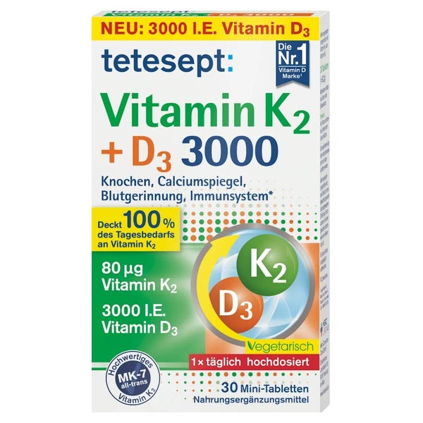 Tetesept Vitamin K2+d3 3000 Filmtabletten 30 St
