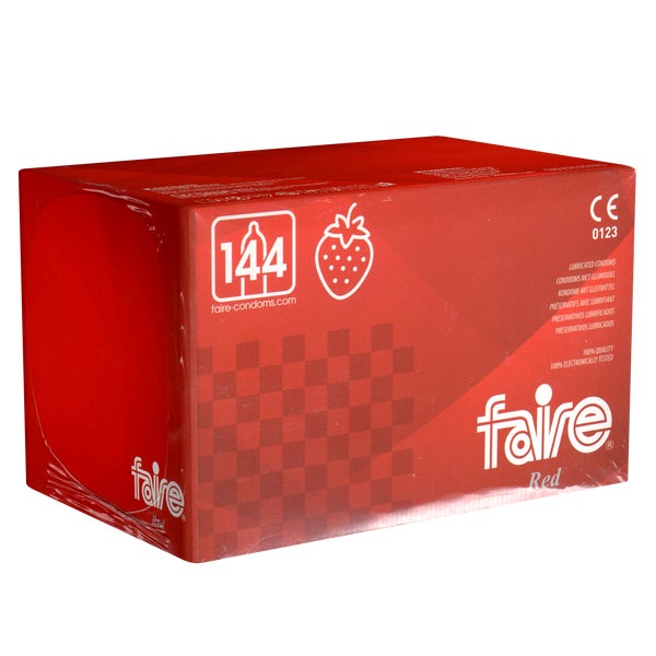 «Red» Kondome – 144 Stück, rot, mit Erdbeer-Aroma, 52 mm (144 Kondome) 144 St