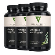 Vita Elements Omega 3 aus Fischöl Kapseln 3er Set 365 St