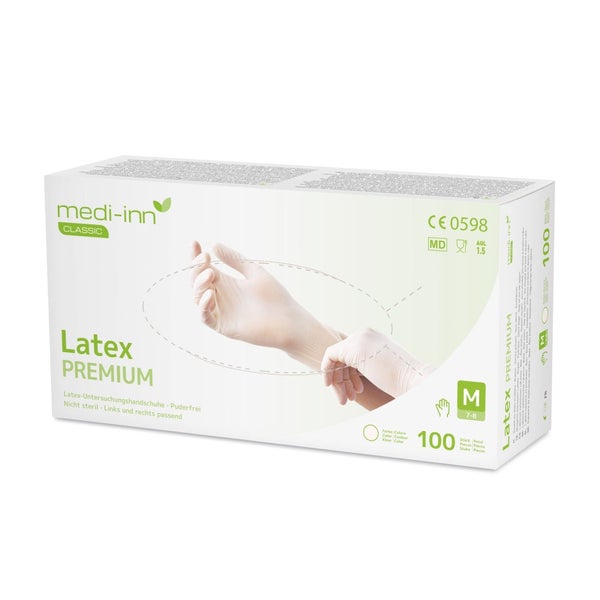Medi-Inn Latex Premium Einmalhandschuhe, weiß, puderfrei, Gr. L 1000 St