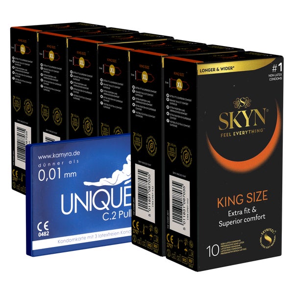 «King Size» latexfreie Kondome + 1x Kamyra Unique Pull (63 Kondome) 63 St