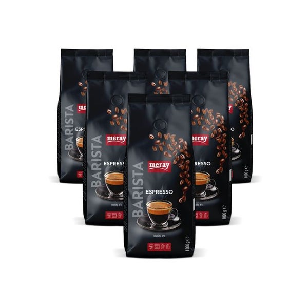 Meray Espresso Kaffeebohnen  – Intensität 8/10 - 6 Packungen 1000 g