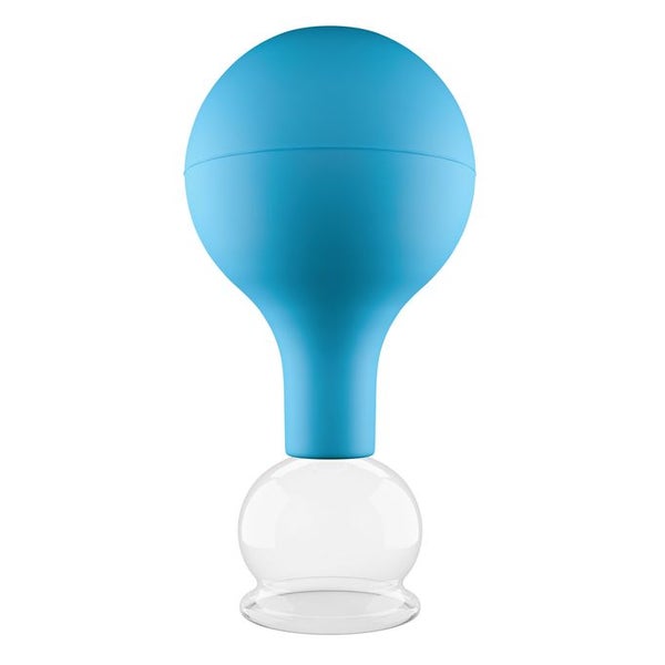 Pulox Schröpfglas aus Echtglas mit Saugball - 32mm in Blau 1 St