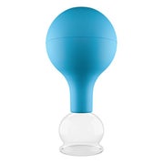 Pulox Schröpfglas aus Echtglas mit Saugball - 32mm in Blau 1 St