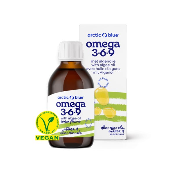 Arctic Blue Omega 3 Algenöl DHA + EPA und Hanfsamenöl ALA mit Vitamin D3 150 ml