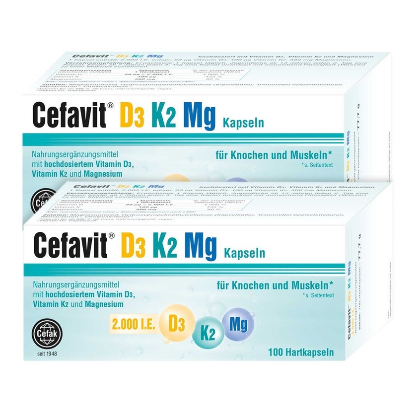 Doppelpack Cefavit D3 K2 Mg 2X100 St