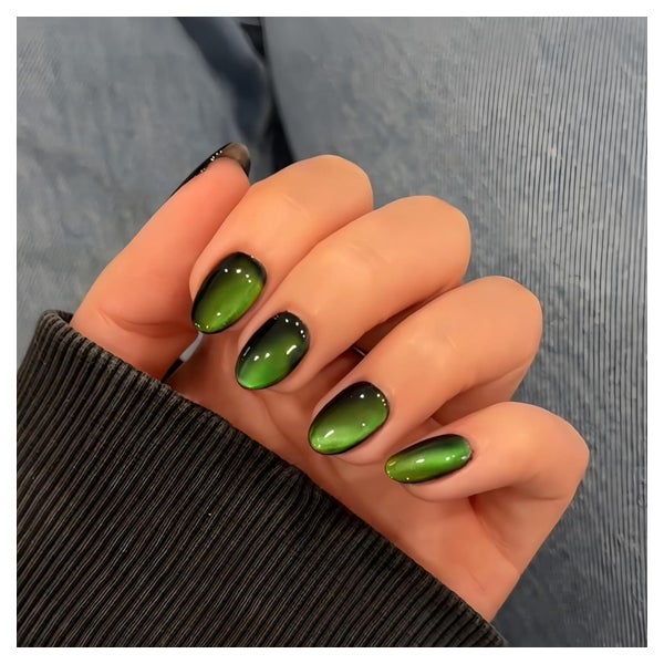 Press On Nails Gel Kurz Mandel Cat Eye Chrome Set 30 Pcs Sch 1 St