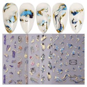 Nagelsticker Marmor Selbstklebend Französischer Tip 8 Blatt 1 St