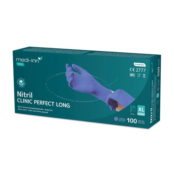 Medi-Inn PRO Nitril Clinic Perfect Long Einmalhandschuhe puderfrei, Gr. XL 100 St