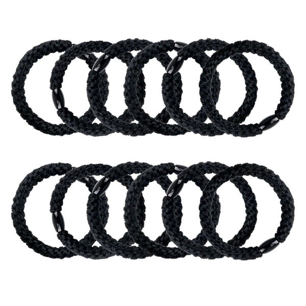 12 x Damen Haargummis Schwarz Elastisch Zopfgummi Pferdeschw 1 St