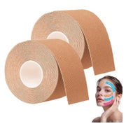 NELLHOMY Kinesiotapes Gesicht (2 Rollen), 2cm x 5m Face Lifting Tape, Skin Color