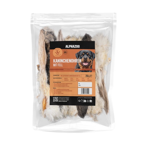 alphazoo Kaninchenohren mit Fell 1500 g 1500 g