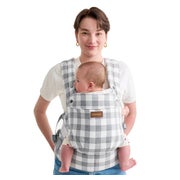 Momcozy Baby Trage - Leichte & Atmungsaktive Karomuster-Blau-Grau 1 St