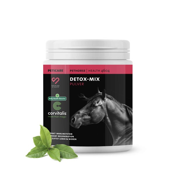 Peticare Detox-Mix Pulver für Pferde, unterstützt Leber & Nieren, Darmfunktion 400 g