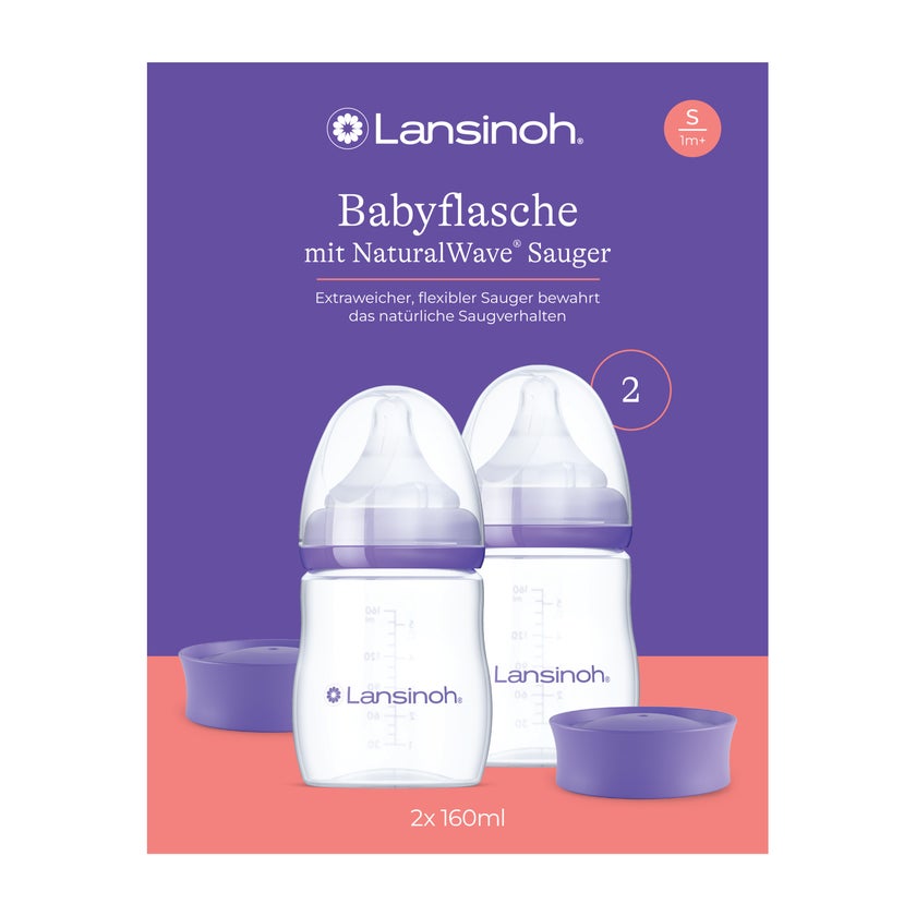 Lansinoh Babyflaschen&naturalwave Sauger S 2x160ml 2 St