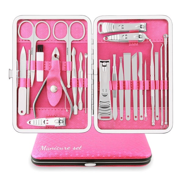 Maniküre Set 23 Stück Nagelknipser Pediküre Edelstahl Rose S 1 St