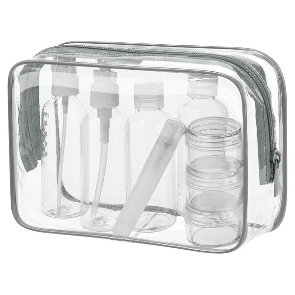 Kulturbeutel Transparent Reiseflaschen 100ml 8er Handgepäck 1 St