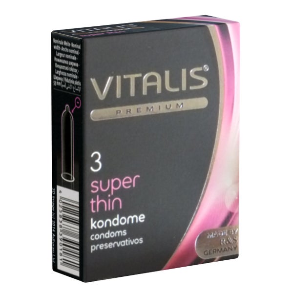 Vitalis Super Thin Kondome 3 Stk, extra dünn & gefühlsecht (3 Kondome) 3 St