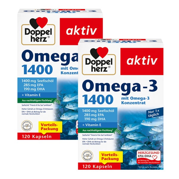 Doppelpack Doppelherz Omega-3 1.400 2X120 St