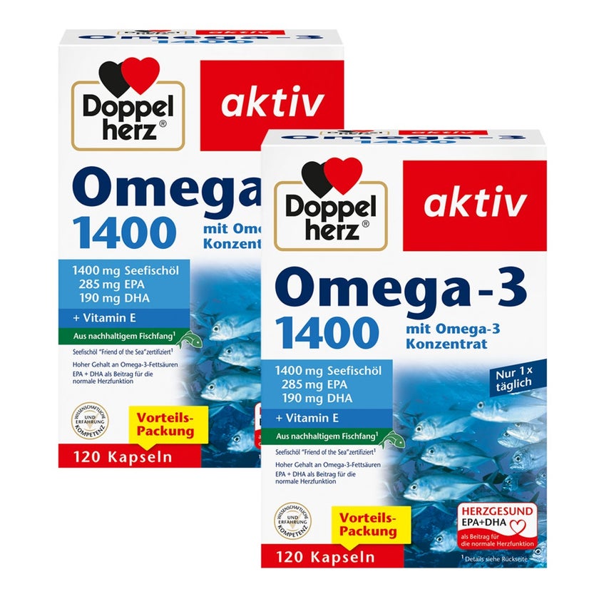 Doppelherz® aktiv Omega-3 1.400 Doppelpack 2X120 St