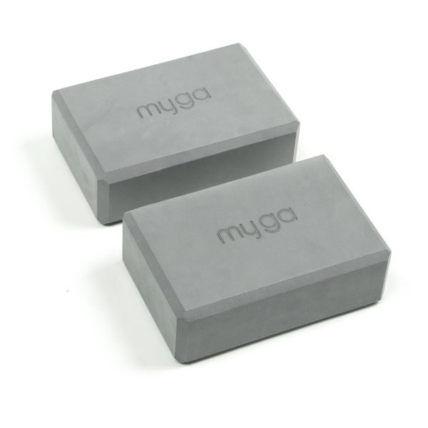 Myga Yogablock - Grau - 2er Set 2 St