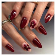 Nagelspitze 24-teilige Press on Nails Almond Form Rote Blume 1 St